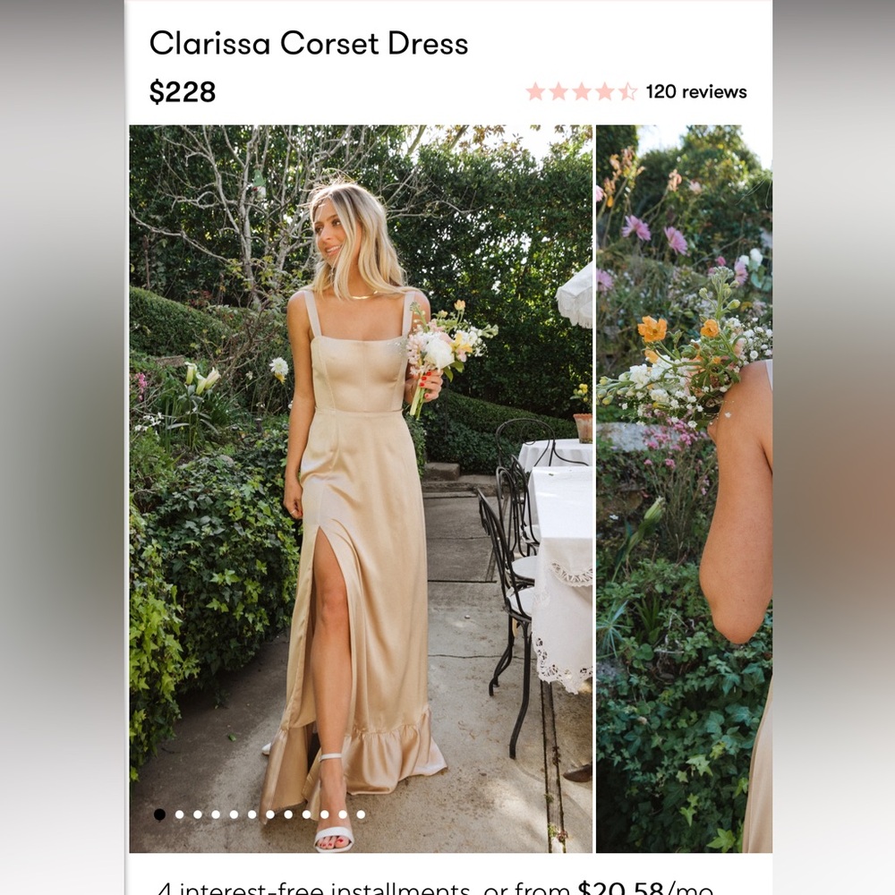 Show Me Your MuMu Cream Bustier Slit Gown